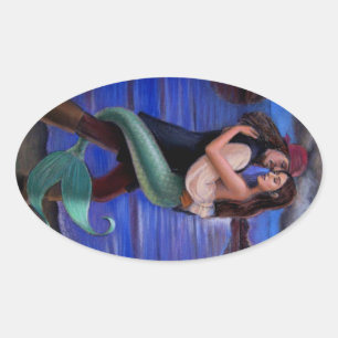 Mermaid & Pirate's Caribbean Love Sticker