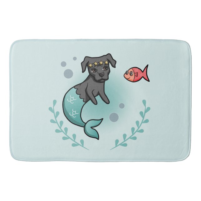 Mermaid Pit Bull Bathroom Mat (Front)