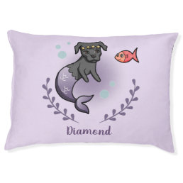 Mermaid Pit Bull Dog | Add Your Pet&#39;s Name Pet Bed