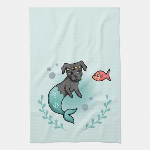 Mermaid Pit Bull Kitchen Towel