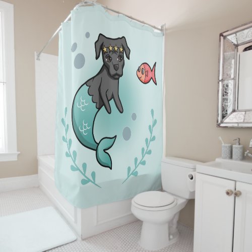 Mermaid Pit Bull Shower Curtain