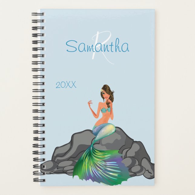 Mermaid Planner Trendy Yearly Organizer Monogram (Front)