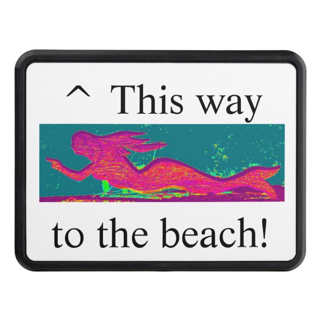 Mermaid pointing Thunder_Cove Hitch Cover (Front)