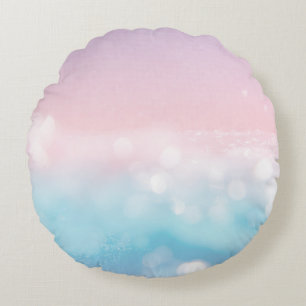 Mermaid Pool Bokeh Glam 1 Round Pillow