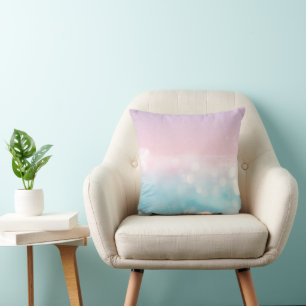 Mermaid Pool Bokeh Glam 1 Throw Pillow