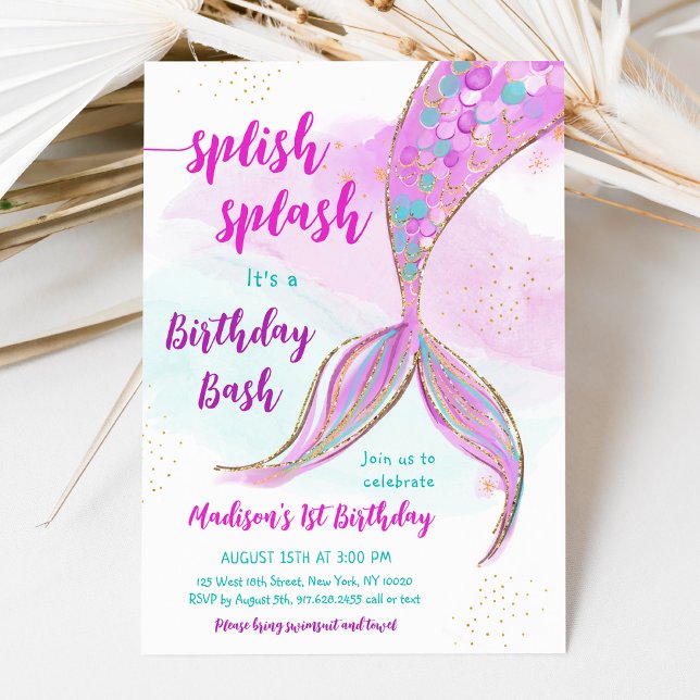 Mermaid Pool Party Birthday Invitation (Creator Uploaded)