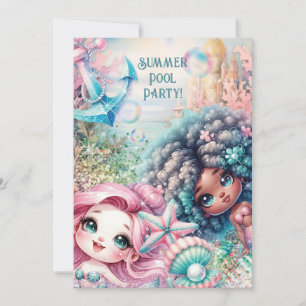 Mermaid Pool Party Invitation