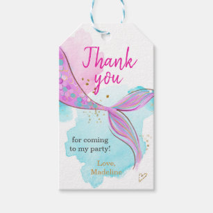 Whimsical Mermaid Tail Under the Sea Thank You Tags Baby Shower Birthd –  The Happy Cat Studio