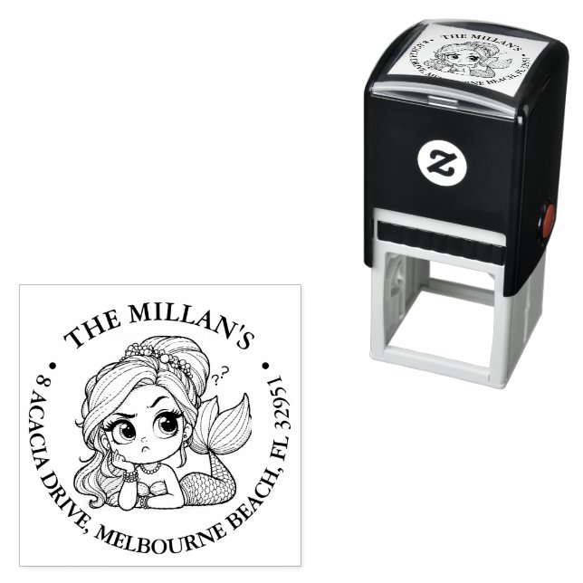 Mermaid Pool Party  theme Self-inking Stamp (In Situ)