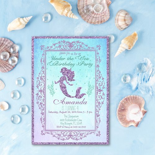 Mermaid Pool Party Under the Sea Birthday Card