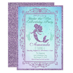 mermaid birthday invitations zazzle