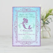 Mermaid Pool Party Under the Sea Birthday Card (Standing Front)