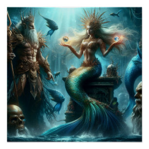 Mermaid Poseidon Poster
