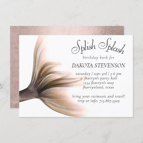 Mermaid Posh  Dusty Terracotta Splish Splash Invitation