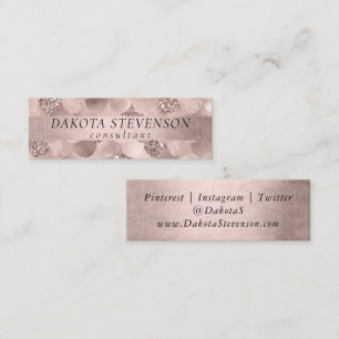 Mermaid Posh Scale   Dusty Terracotta Peach Sheen Mini Business Card