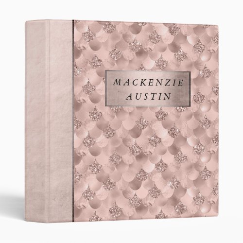 Mermaid Posh Scales  Dusty Terracotta Branding 3 Ring Binder