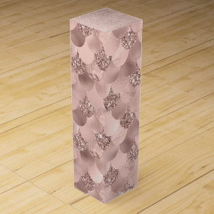 Mermaid Posh Scales   Dusty Terracotta Peach Sheen Wine Box