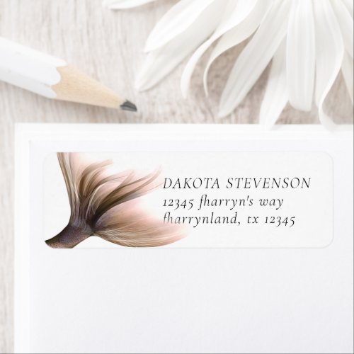 Mermaid Posh Tail  Dusty Terracotta Peach Address Label