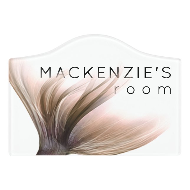 Mermaid Posh Tail | Dusty Terracotta Peach Custom Door Sign (Small Crest Front)