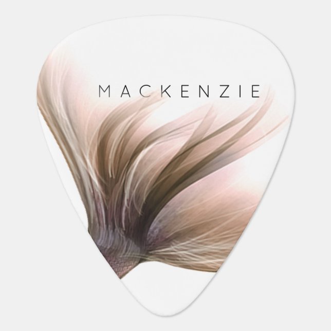 Mermaid Posh Tail | Dusty Terracotta Peach Custom Guitar Pick (Front)