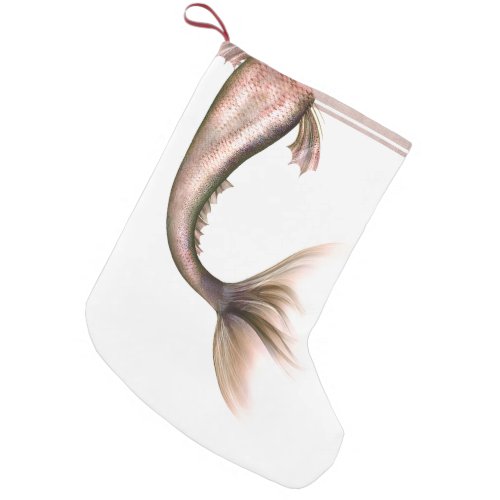 Mermaid Posh Tail  Dusty Terracotta Peach Sheen Small Christmas Stocking