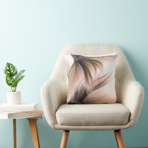 Mermaid Posh Tail  Dusty Terracotta Peach Sheen Throw Pillow