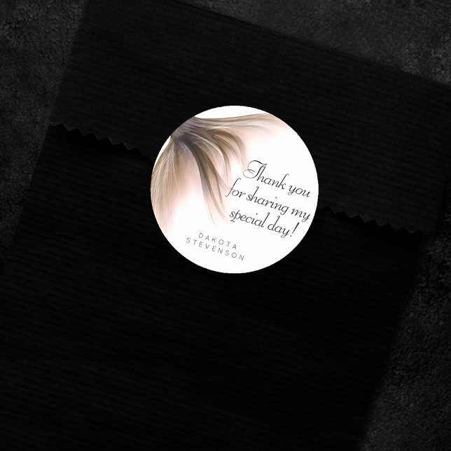 Mermaid Posh Tail | Dusty Terracotta Thank You Classic Round Sticker (Creator Uploaded)