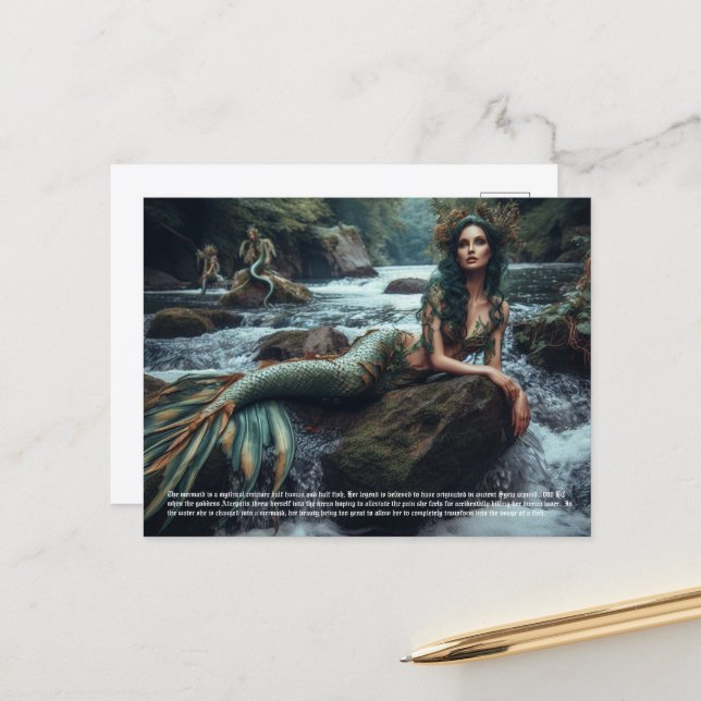 Mermaid Postcard (Front/Back In Situ)