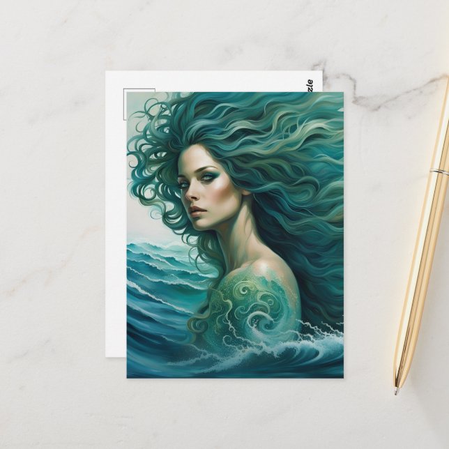 Mermaid Postcard (Front/Back In Situ)