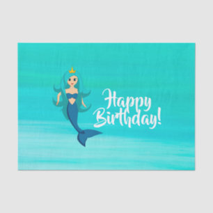 Mermaid princess aquamarine ocean water tissue paper