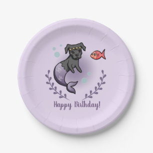 Mermaid Princess Dog   Happy Birthday Paper Plates