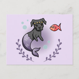 Mermaid Princess Dog Lavender Postcard