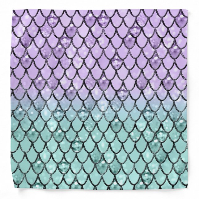 Mermaid Princess Glitter Scales #2 Bandana (Front)