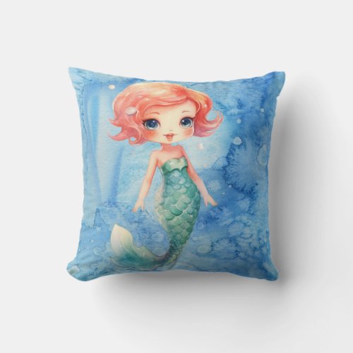 Mermaid Princess Kalyani Throw Pillow