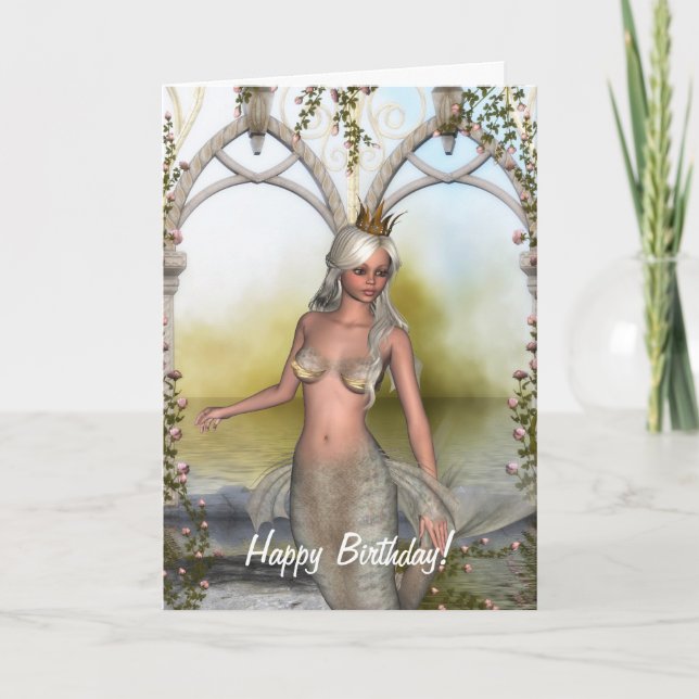 Mermaid Princess Of Atlantis Birthday Card (Front)