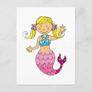 mermaid princess postcard