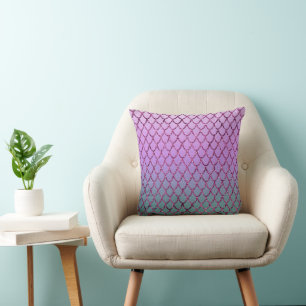Mermaid Princess Scales 5 Throw Pillow