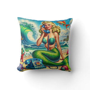 Mermaid Princess Throw Pillow