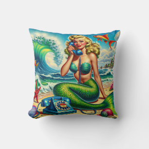 Mermaid Princess Throw Pillow