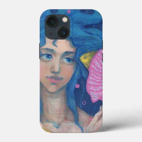Mermaid Princess Underwater Fantasy Pink Blue iPhone 13 Mini Case