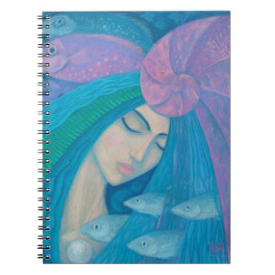 Mermaid Princess, Underwater Fantasy, Pink Blue Notebook