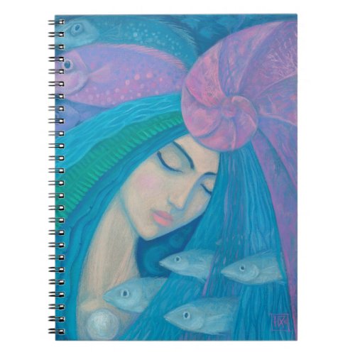 Mermaid Princess Underwater Fantasy Pink Blue Notebook