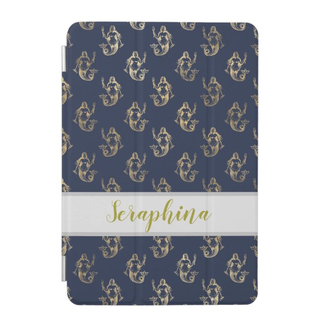Mermaid Print Add a Name iPad Case (Front)