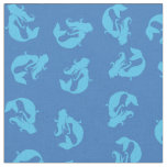 Mermaid Print Fabric Blue
