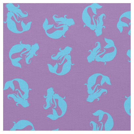 Mermaid Print Fabric Blue & Purple