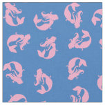 Mermaid Print Fabric Pink and Blue