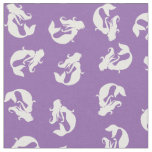 Mermaid Print Fabric Purple and White