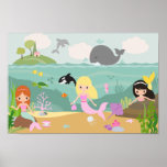 Mermaid Print, Value Poster Paper (matte) at Zazzle