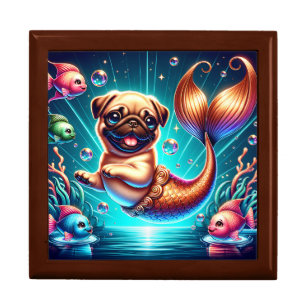 “Mermaid Pug Puppy” Keepsake Gift Box