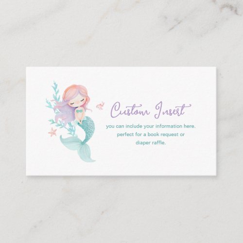 Mermaid Purple and Teal Custom  Enclosure Card